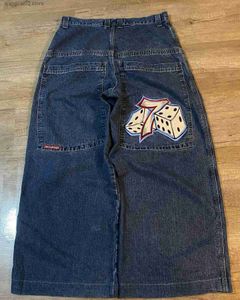 Mens Jeans JNCO Baggy Jeans Hip Hop Rock motif de broderie hommes femmes 2023 nouvelle mode Streetwear rétro Harajuku taille haute jambe large Jeans T231017