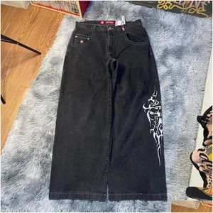 Jeans pour hommes Jnco Y2K Streetwear Hip Hop Gants de boxe Graphic Print Baggy Pantalon noir Hommes Femmes Harajuku Gothic Wide Pantalon Drop Deliv Otkf2
