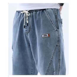 Mens jeans jogger mannen harem broek high street denim los blauw grijs gewassen broek plus maat vier seizoen vracht mannelijk 230519