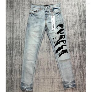 Jeans masculins pantalon en denim de marque violette bleu clair de haute qualité