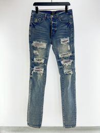 Mens jeans luxe ontwerper Smens Jean Men Jean scheurde hoogwaardige merk Motorcycle Pant Heren Skinny Cowboy Pants
