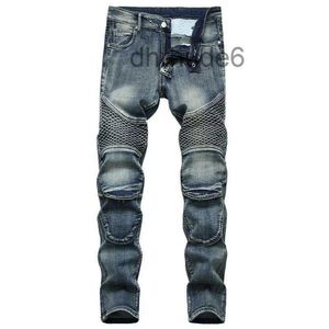 Jeans pour hommes Denim Designer Moto Bike Moto droite pour automne printemps Punk Rock Streetwear équitation genou garde pantalon TDMO