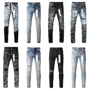 Herenjeans Herenjeans Designerjeans Paarse jeans Skinny jeans Gescheurde biker Slanke rechte skinny broek Designer Stack ksubi jeans Modetrendmerk Vintage broek ak