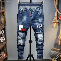 Hommes Jeans Homme Pantalon Designer Noir Skinny Autocollants Light Wash Ripped Moto Rock Revival Joggers True Religions Hommes 6890