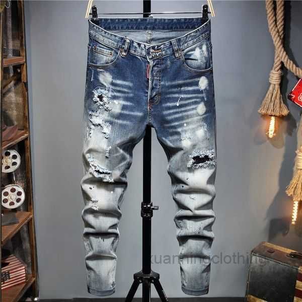 Mens Jeans Man Pants diseñador Black Skinny Pegatinas de lavado de luz Rock Rock Revival Joggers True Religions Bcjt