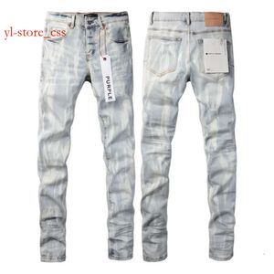 Mens Jeans Man Purple Jean Pants diseñador Black Skinny Light Wash Rock Rock Rock Jeansshigh Comunicy Cotton Jeans Vintage Street Jeans 6735