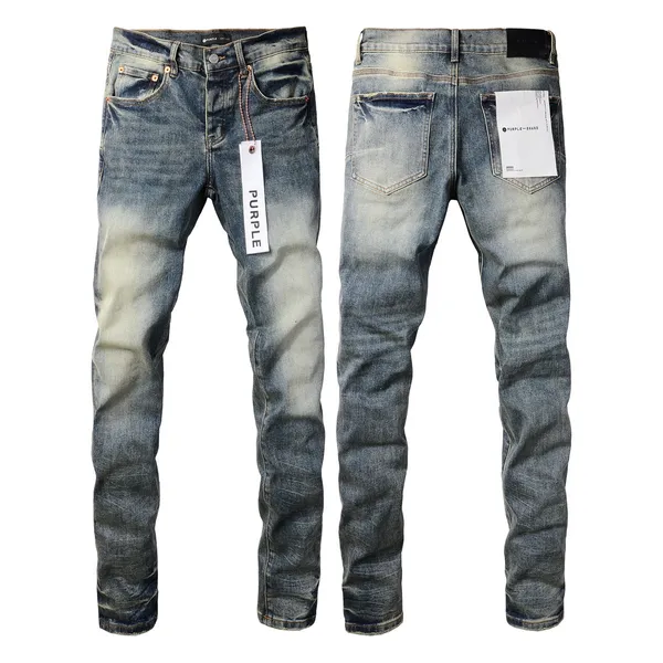 Jeans pour hommes Homme Violet Jean Pantalon Designer Noir Skinny Autocollants Lavage clair Déchiré Moto Rock Revival Joggers True Religions Hommes 25 KHCB