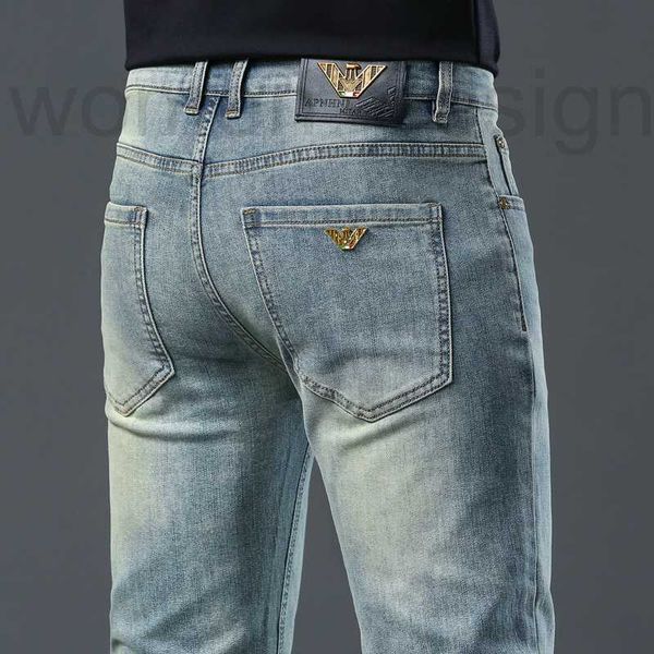 Jeans para hombre Jeans para hombres Diseñador de lujo Guangzhou Xintang Gama alta Europea Coreano Ajuste Pie pequeño Marca de moda AJ Pantalones juveniles KPUV