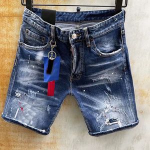 Jeans Short Jeans Jeans para hombre Jeans de diseñador para hombre Lágrimas de mezclilla Jeans holgados Jeans para hombre Jeans de mezclilla Hombres Pantalones bordados Agujeros de moda Hombres Denim agujero recto corto