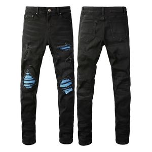 Herenjeans Herenjeans Coole gescheurde skinny broek Stretch slanke denimbroek Grote maat Hiphop Zwart Blauw Casual joggingjeans voor heren 230313