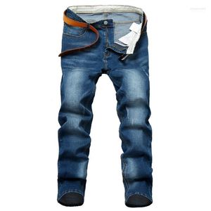 Herenjeans Heren Grote maten 28-48 Zakelijk Formeel Heren Slanke lange broek Broek Stretch Borduren Blauw Lente Heren