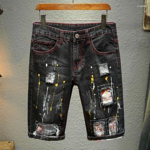 Jeans masculins pour hommes minces minces de couleurs de couleur légère de couleurs de couleurs de couleurs de couleur pour hommes marée de cinq points pantalons coréens