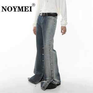 Jeans pour hommes NOYMEI Pantalon Style américain Bouton pression Denim Tendance Graduelle Split Baggy Mode Jambe Large Streetwear Chic WA2880 230914