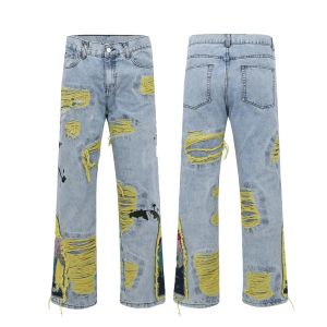 Jeans pour hommes du designer surdimensionné en denim brodé jean High Street Hole large pantalon de vêtements décontractés S-3xl Megogh-8 CXG8181
