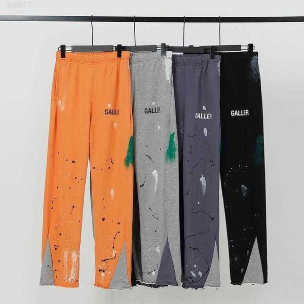 Pantalons Jeans pour Hommes Galeries Sweat Depts Pantalon Moucheté Lettre Imprimer Hommes Femmes Couple Lâche Polyvalent Casual Droit Graffiti Pantshugy