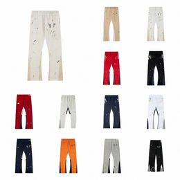 Jeans pour hommes Pantalons Galeries Sweat Depts Moucheté Lettre Imprimer Hommes Femmes Pantalon Couple Lâche Polyvalent Casual Droite L5QE #