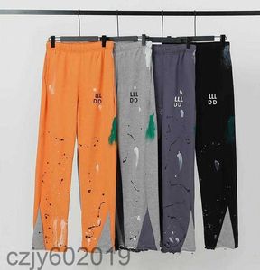 Jeans pour hommes Pantalons Galeries Pantalons de survêtement Dept Moucheté Lettre Imprimer Hommes Femmes Couple Lâche Polyvalent Casual Droite Graffiti Rouge Gris Blanc8NO3