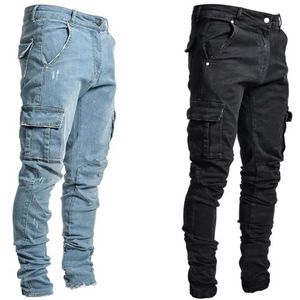 Hommes Jeans Pantalons Hommes Droite Élégant Denim Street Wear Blanc Ajustement Lavé Slim Fit Stretch Pent