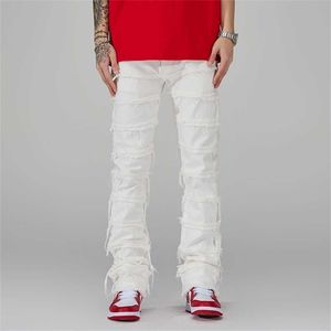 Jeans masculins punk empilé blanc droit y2k pantalon grunge masculin hip hop kpop femmes coton vieux pantalon long ropa hombre 2306124rzkrynnf3qv0g47