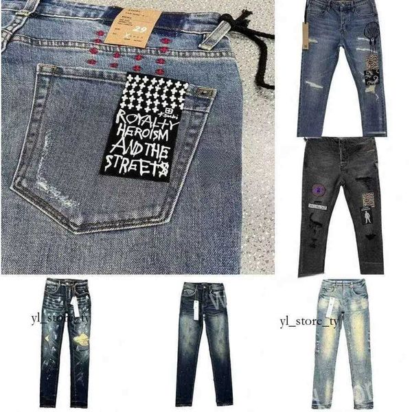Jeans pour hommes Tendeuse de mode de marque violette Kusbi Ksubi Skinny 2024 Luxury Denim Pant Biker Ripped Black Jean Slim Fit