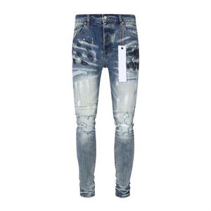 Heren Jeans Paarse Jeans Designer Broek Heren Heren Broek voor Zwart 2023 Nieuwe Stijl Borduren Zelfteelt en Kleine Voeten Mode Dames SizeT7N0