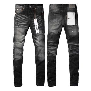 Herenjeans Paarse Jeans met Amerikaanse High Street Paint Distressed 9027