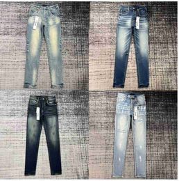 heren jeans paars jeans vrouwen jeans high street paars retro verf vlek slanke voeten micro elastische jeans mannen merk hiphop mode rits gat