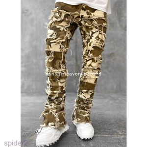 Jeans pour hommes en ajustement régulier en détresse détruite droite pantalon en denim streetwear vêtements décontracté jean gkh3 gkh3