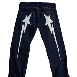 Jeans para hombre Retro Harajuku patrón de relámpago jeans impresos para hombres y mujeres y2k baggy mujeres ropa de calle pierna ancha jean suelto 230828