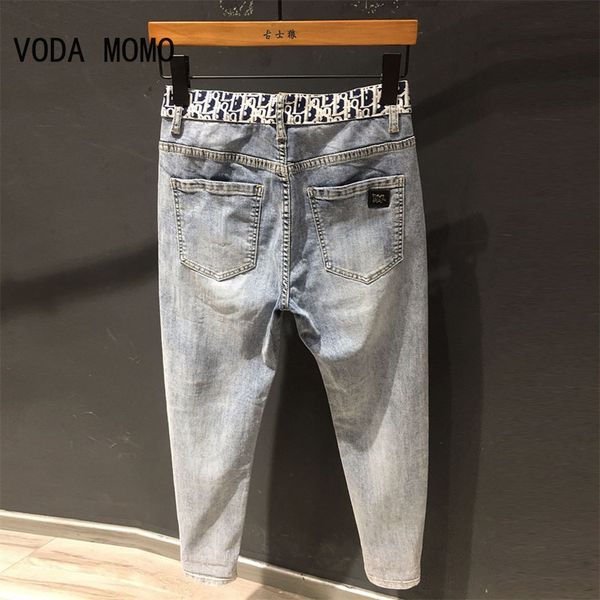 Hommes Jeans Ripped Denim jeans mens marque à la mode lâche été mince élastique pieds pantalon coréen harem adolescents recadrée 230607