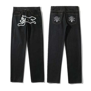 Mens Jeans Ropa Dog Print Streetwear Hommes Hip Hop Baggy Pantalon Y2k Vêtements Droit Lâche Goth Denim Pantalon Pantalones Vaquerosmens Winter01 934