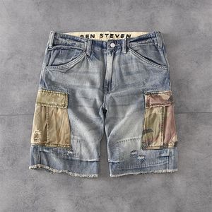 Jeans pour hommes Jeans courts Camouflage poche Cargo pantalon décontracté légèrement Shorts mode Denim Jeans Shorts d'été Pants280V