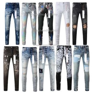 Jeans pour hommes Skinny Détresse Déchiré Stretch Biker Denim Streetwear Blanc Noir Bleu Slim Fit Hip Hop Pantalon pour Hommes Taille US 28-40
