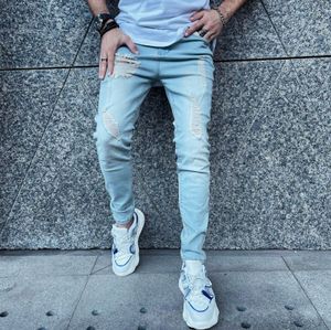 Jeans pour hommes Skinny Streetwear Jeunesse Mode masculine Ripped Slim Petit pied Denim Pantalon Casual Stretch Coton Cowboy Pantalon Garçons 230817