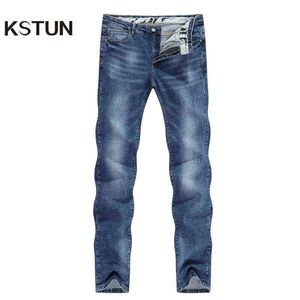 Mens jeans slanke rechte blauwe stretch lente en herfst jeans mannelijke mode zakelijke casual broek heren broek mannen kleding g0104