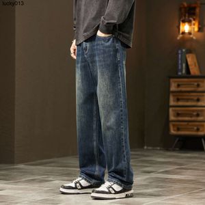 Jeans pour hommes printemps et automne marque à la mode jambes larges garçons pantalons de rue été ample jambe droite décontracté Long