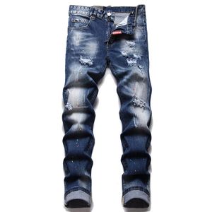 Jeans pour hommes starbags dsq Western fit déchiré hipster hommes petit coton droit bombe peinture porté mendiant jeans 231218