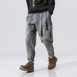 Heren Jeans Streetwear Casual Man Broek Oversized Trekkoord Riem Mode Vrouw Denim Broek Grote Maat 5XL 230920