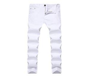 Herenjeans strekken Skinny Slim Color Denim Chino -broek voor mannen Casual jeans broek mannen zweetkleding kaki zwart rood wit 6832019