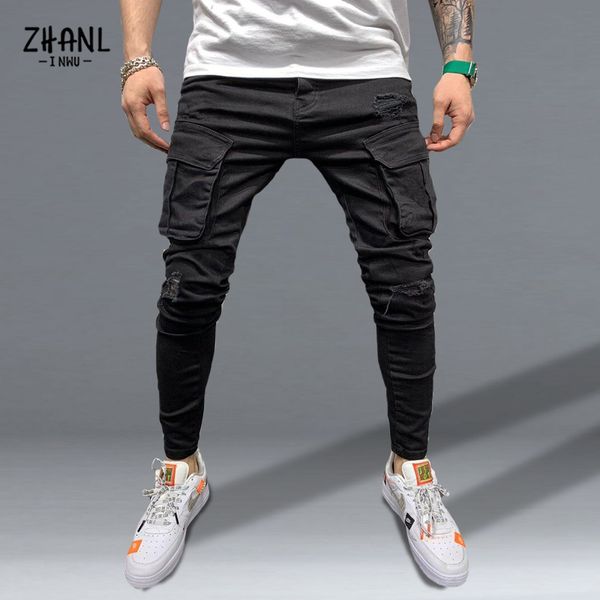 Hommes Jeans Stretchy Skinny Ripped Hommes Slim Fit Denim Haute Qualité Jean Mode Pantalons De Survêtement Hip Hop Pantalon Jogger Crayon Pantalon 230317