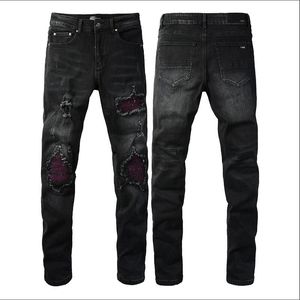 Jeans pour hommes de qualité de qualité supérieure broderie de logo denim pantalon denim trous de mode hip hop pantalon de rue taille 28-40 # 122