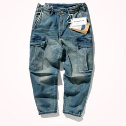 Jean homme pantalon neuf minutes pantalon ample petit droit rétro lavé vieux jean stretch lourd 230825