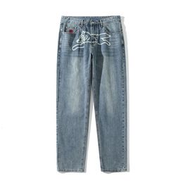 Herren Jeans Vintage Hund Y2K Baggy Männer Stickerei Gerade Gewaschen Denim Cargo Hosen Streetwear Neutral Harajuku Ropa Hombre Hosen 230419