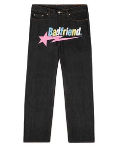 Jeans pour hommes Y2k Badfriend LETTRE HIP HOP PANTAL IMPRESSIONNEM