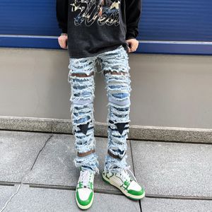 Jeans pour hommes Y2k plissé Slim Ripped Washed Distressed Seasons Streetwear Hip Hop Big Destroyed Biker Skinny Denim pour Homme 230606