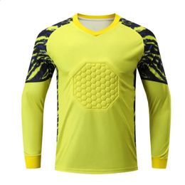 Jersey Jersey Breathable Sponge Soccer Goal Garden Uniforms Long-leeve Colls Collision Protective Football Training Single Top 240426