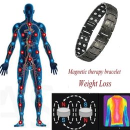 Bijoux pour hommes Thérapie magnétique Santé Antisnoring Bracelet en acier inoxydable pour hommes Hombre Pulsera réglable 240423
