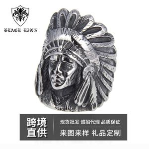 Mens sieraden Indiase chief titanium stalen heren ringtrend persoonlijkheid niet mainstream religieuze hand