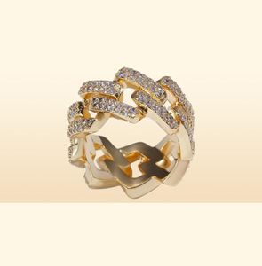 Anillo de joyería para hombres Joyería de Hip Hop Hecho anillos de oro de lujo Rings de moda chapada dorada de lujo 28756391877