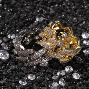 Bague de bijoux pour hommes, bijoux Hip Hop, bagues en or glacé, luxe plaqué or, mode BlingBling, 305k